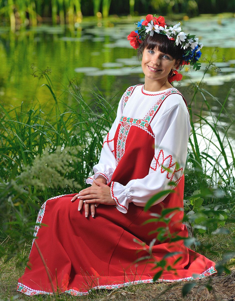 Beautiful girl Girls in Slavic costumes in Kumasi